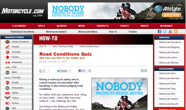 Road Conditions Quiz